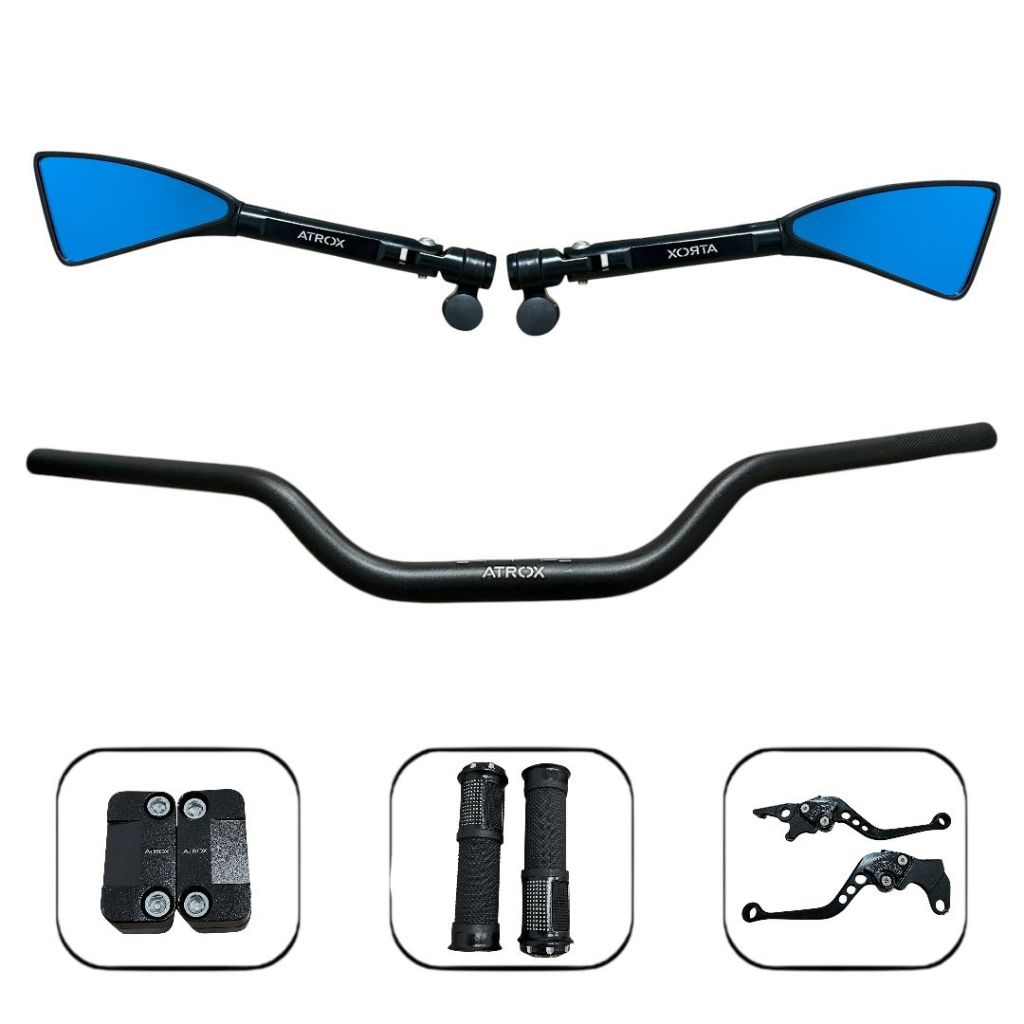 Kit Retrovisor Guidão Manete Manopla  Freio A Disco Moto Ybr 125 Ys 150/250 Fazer