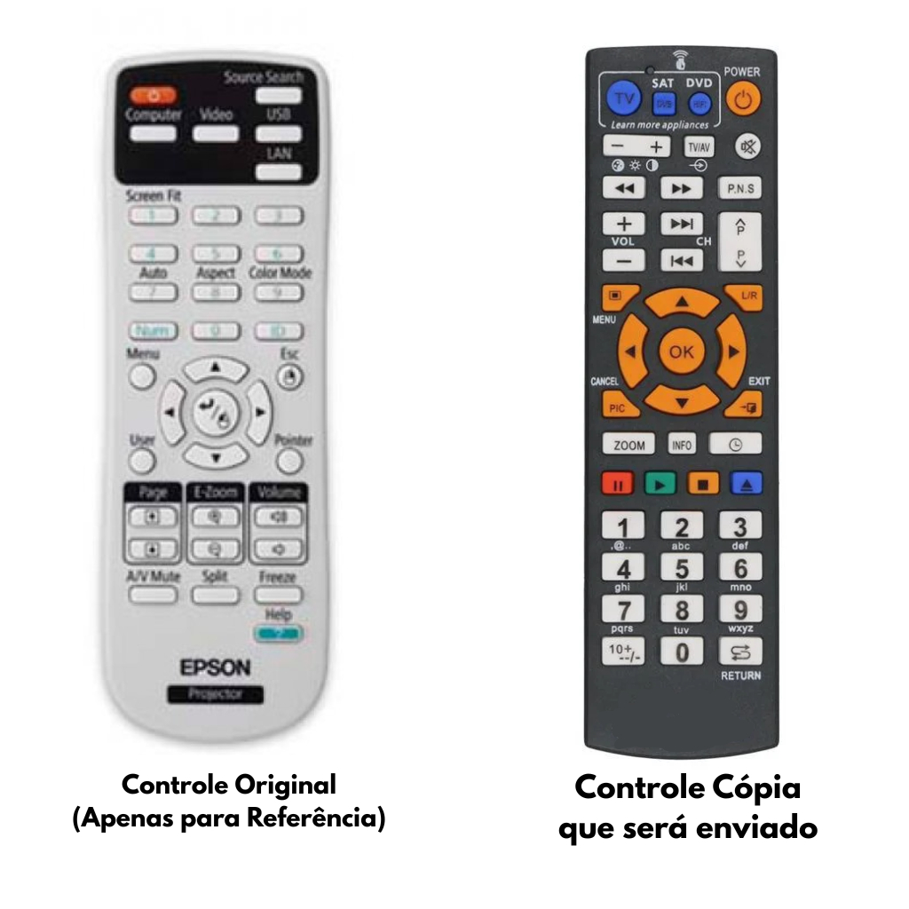 Controle Remoto Projetor Epson Compatível Epson Powerlite S12, S17, S18, X14, X24