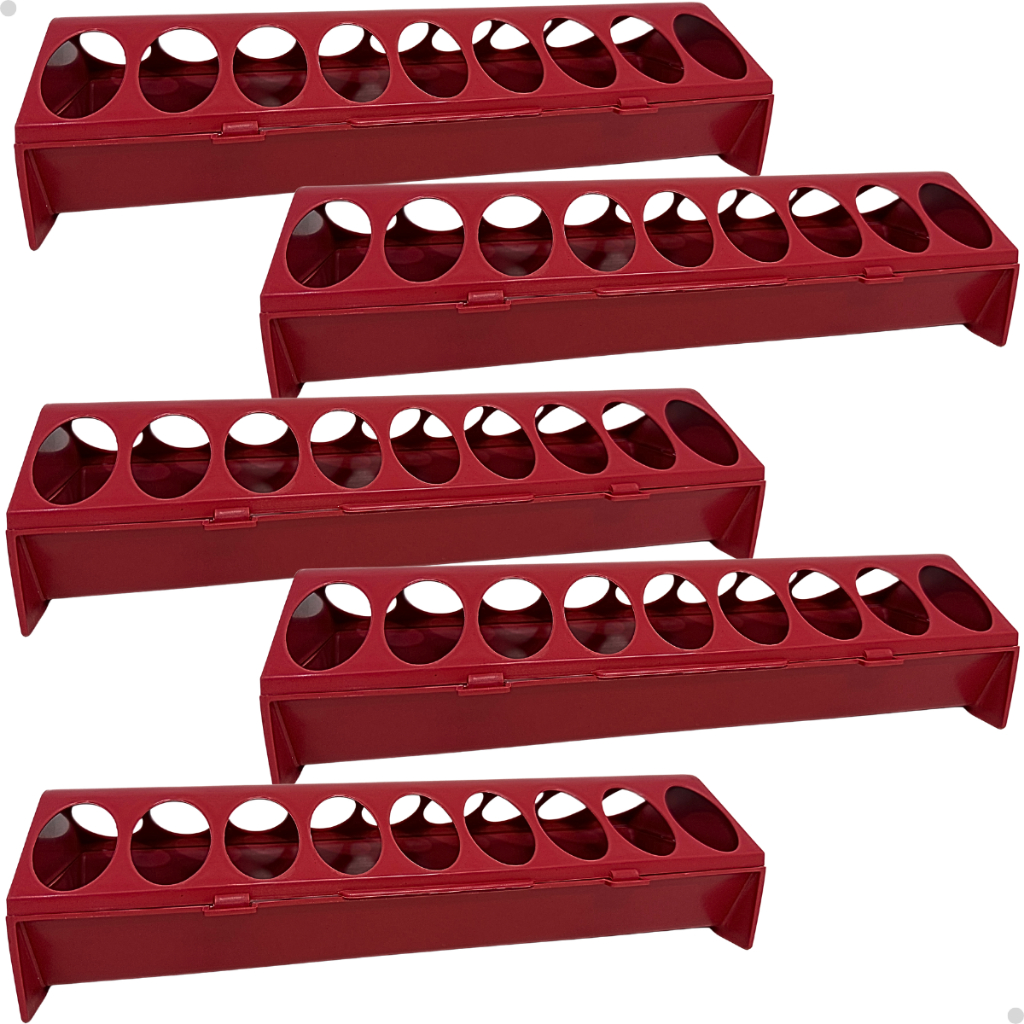Kit 5 Comedouro Calha Automático Aves Pintos Codornas Pássaros Granja
