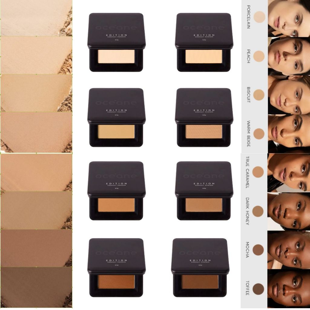 Pó Compacto Océane Edition 8,5g com Cobertura Leve e Efeito Matte Acabamento Aveludado e Natural