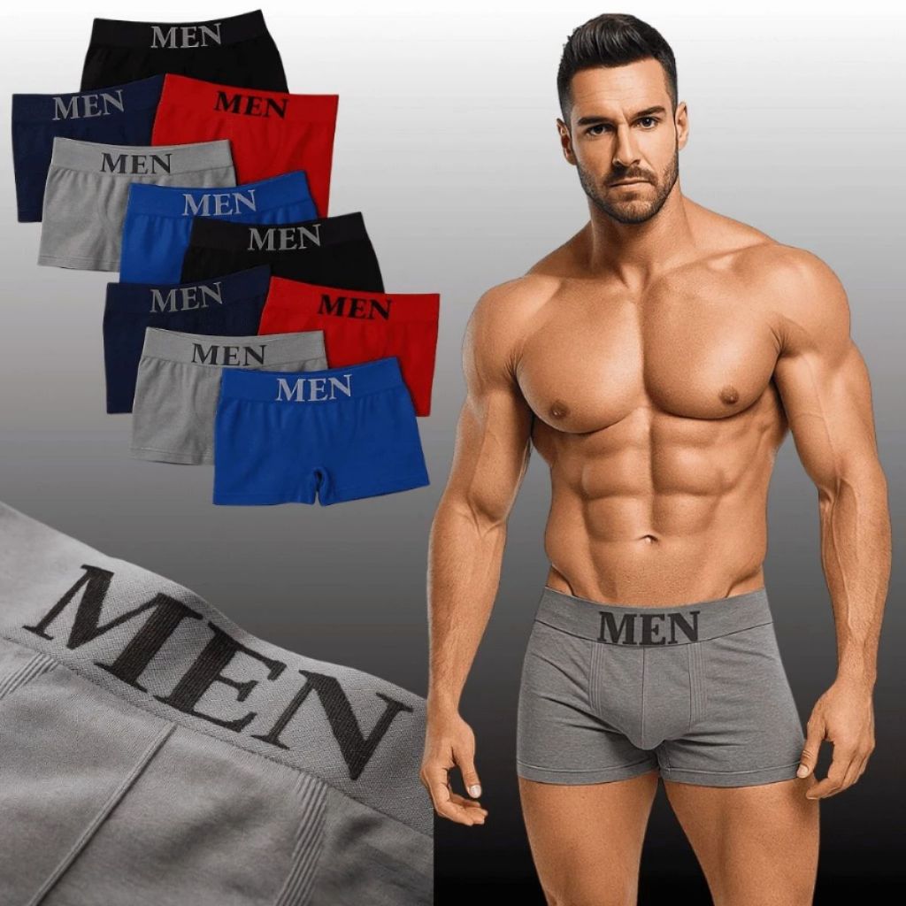 Kit 10 Cuecas Boxer Microfibra Masculino Adulto Sortidas+ BRINDE UM PAR DE MEIA SOQUETE