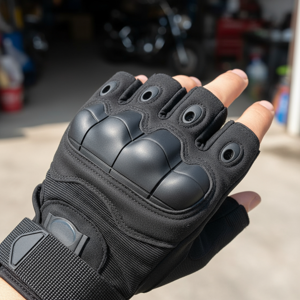 Luva Motociclista Meio Dedo Moto Motoqueiro Motoboy Proteção Preto Tamanho Unico em Oferta na Shopee