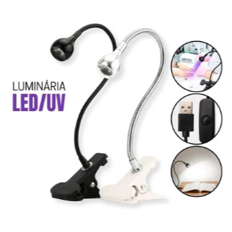 Mini Lâmpada Led USB De Mesa Com Clipe Flexível UV Para Unhas