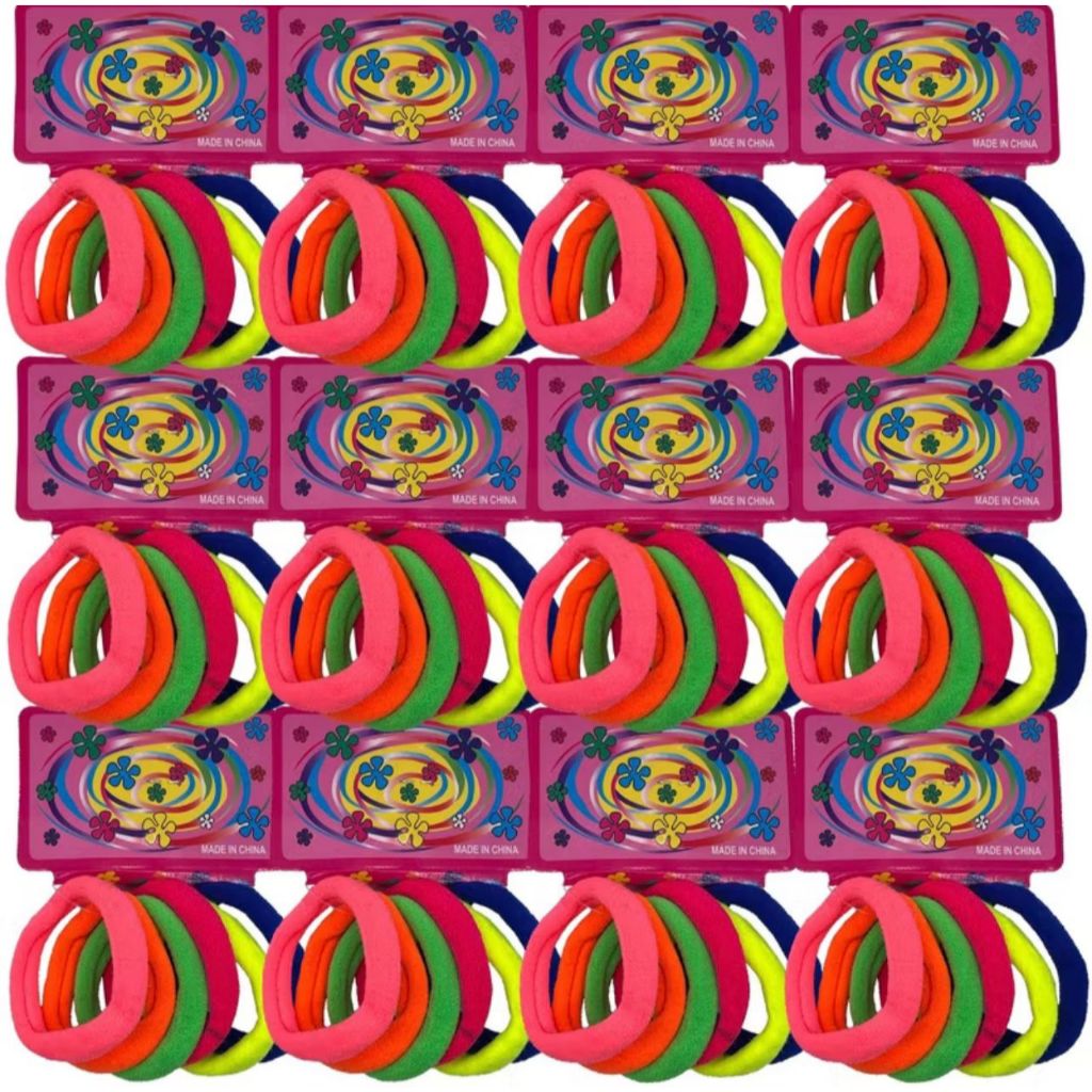 Kit 72 Xuxinhas Rabicó Elásticos Para Cabelo Cor Coloridos - Preço Atacado