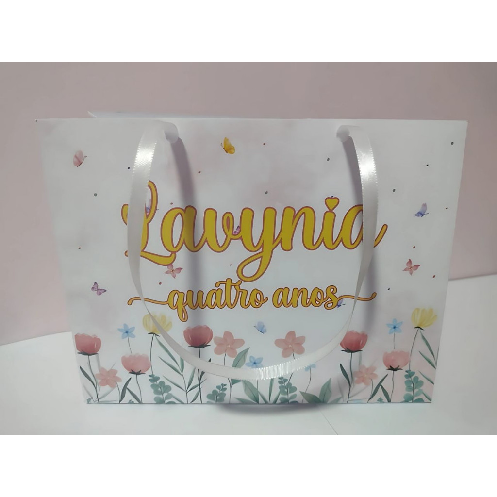 Sacolinha JARDIM ENCANTADO Personalizado Sacolinha Lembrancinha Aniversário JARDIM ENCANTADO PEGUE E MONTE
