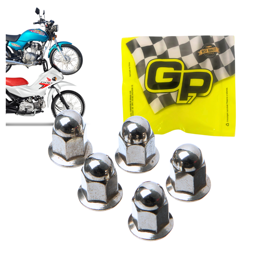 Kit 5 Porcas Cega Escapamento 6mm GP7 Honda CG 125 /99 Pop 100 Biz 100 XLS XLR 125 CB 450/500 em Oferta na Shopee