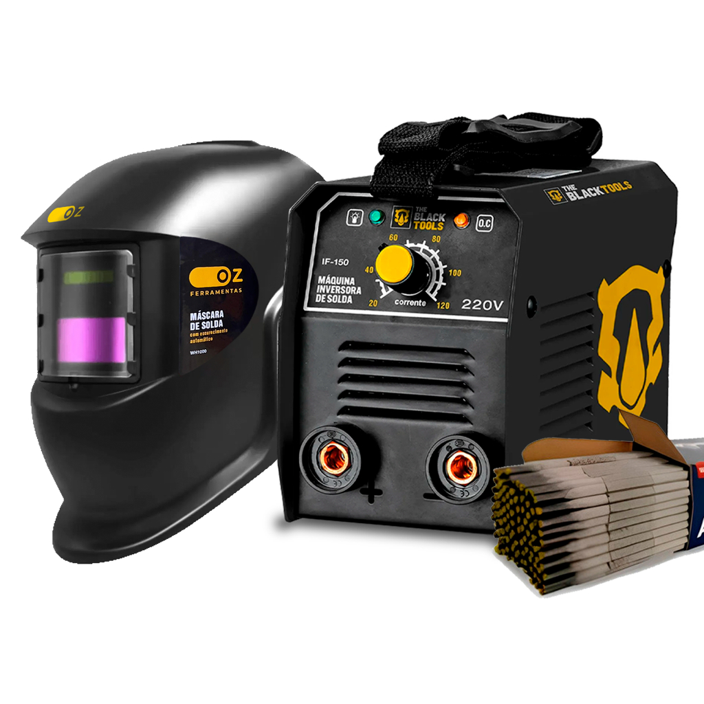 Máquina De Solda Inversora Digital 120a The Black Tools + Acessórios em Oferta na Shopee