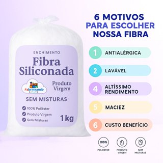 FIBRA SILICONADA ANTIALÉRGICA VIRGEM PARA ENCHIMENTO PADRÃO 7/64 TRAVESSEIRO, PELÚCIA, ARTESANATO em Oferta na Shopee