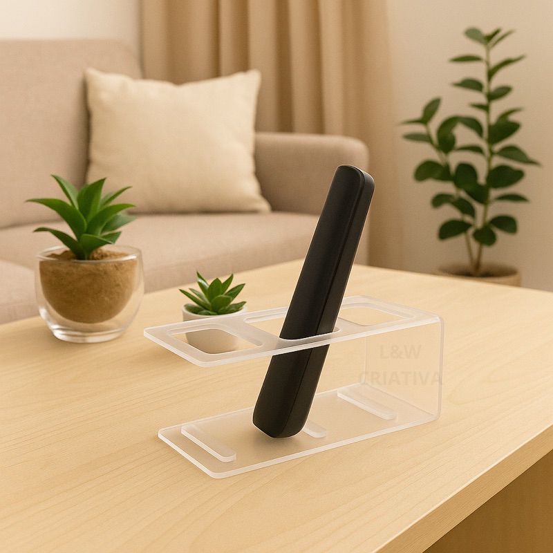 Suporte para Controle Remoto TV Ar Condicionado Organizador 3 Divisórias Sala Quarto