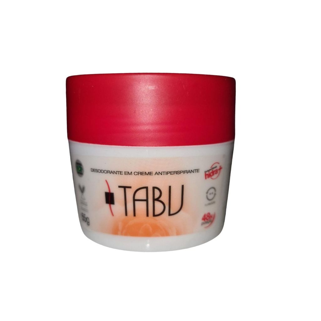 Kit com 2 Desodorante em creme Tabu tradicional - 55g - 48h de proteção + hidratação