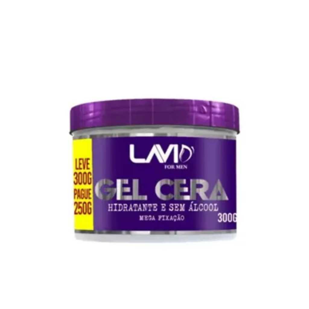 Gel Cera LAVI FOR MEN – Mega Fixação 300g Controle, estilo e hidratação para o homem moderno.