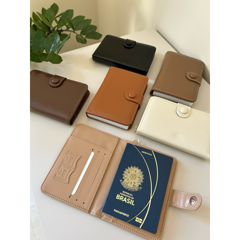 Imagem Porta passaporte porta documento carteira de viagem elegante em couro sintético