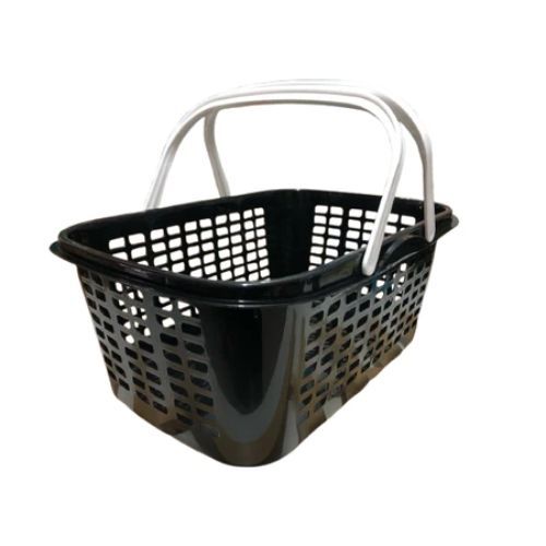 Cesto de Plástico com Alça Organizador Resistente para Compras e Uso Doméstico 36x24x14cm