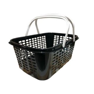 Cesto de Plástico com Alça Organizador Resistente para Compras e Uso Doméstico 36x24x14cm