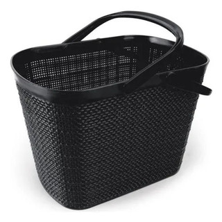 Cesto Plástico Modelo Juta com Alça Reforçado para Organização e Uso Diário Compras 25x17x17cm
