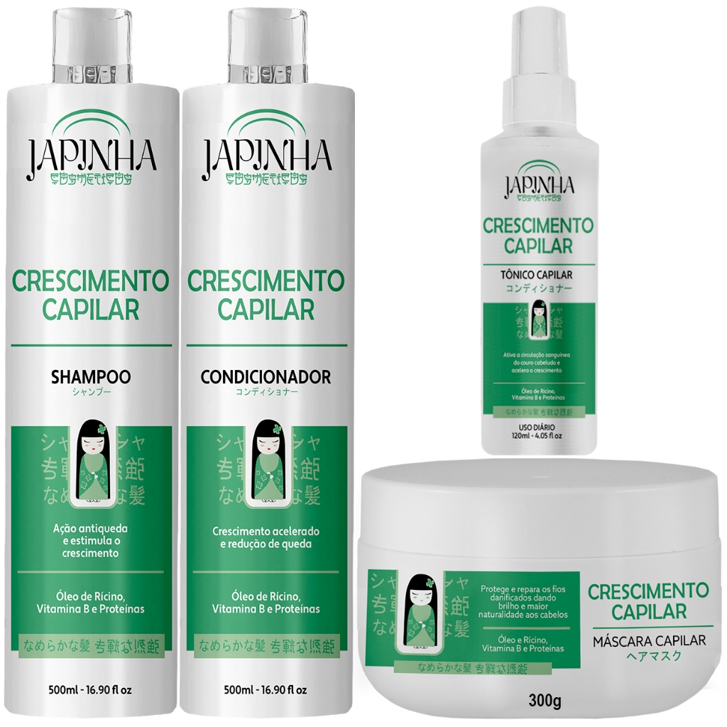 Kit Completo Crescimento Capilar Japinha – Fortaleça Seus Fios da Raiz às Pontas!!! em Oferta na Shopee