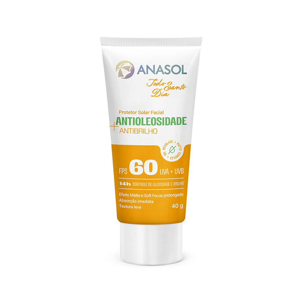 Anasol Protetor Solar Facial Todo Santo Dia TSD Antibrilho FPS 60 - 40g em Oferta na Shopee