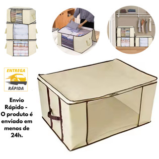 Cesto Organizador Multiuso Flexível em TNT com Zíper Dobrável para Guardar Roupas Gavetas Armários