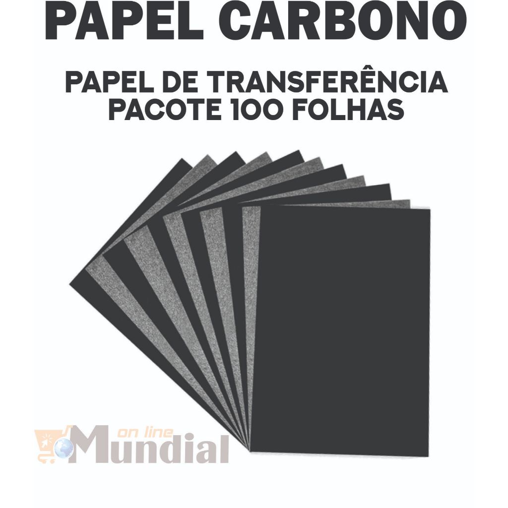 Papel Carbono A4, pacote com 100 folhas para transferência e cópias em Oferta na Shopee
