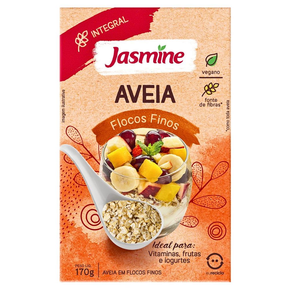 Jasmine Aveia Em Flocos Finos Integral 170G