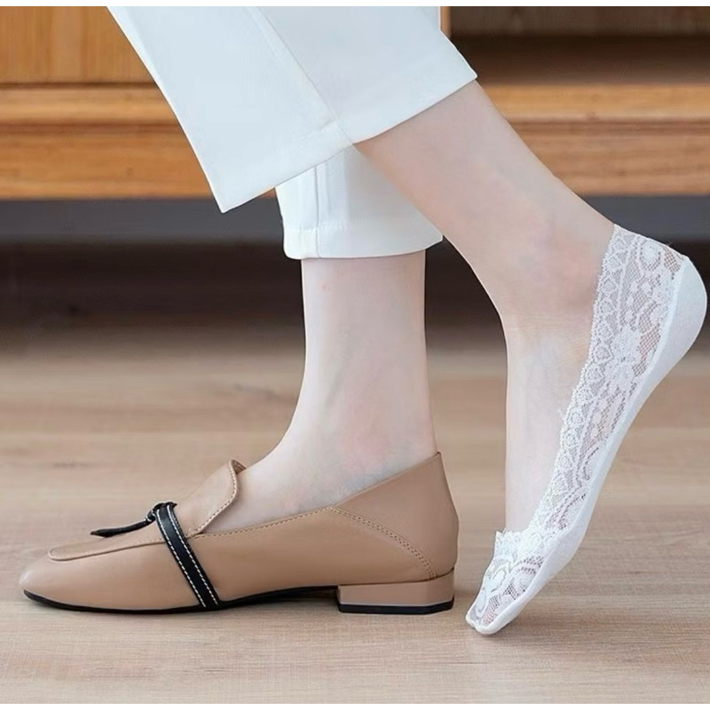 kit 4 Pares Meias Renda Invisível Linda Confortável Macia Luxo TAM 35 a39 Renda