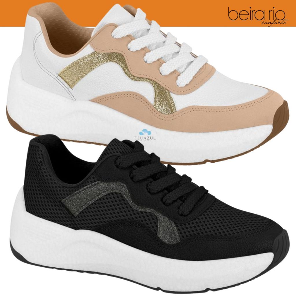 Tênis Beira Rio Casual Feminino Estilo Conforto Leveza Lançamento Solado EVA