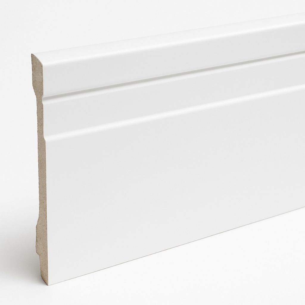Kit 10 Rodapés Branco Poliestireno 7cm x 90cm Rendimento 9 Metros Estilo Moderno Luxo Acabamento Premium Decoração