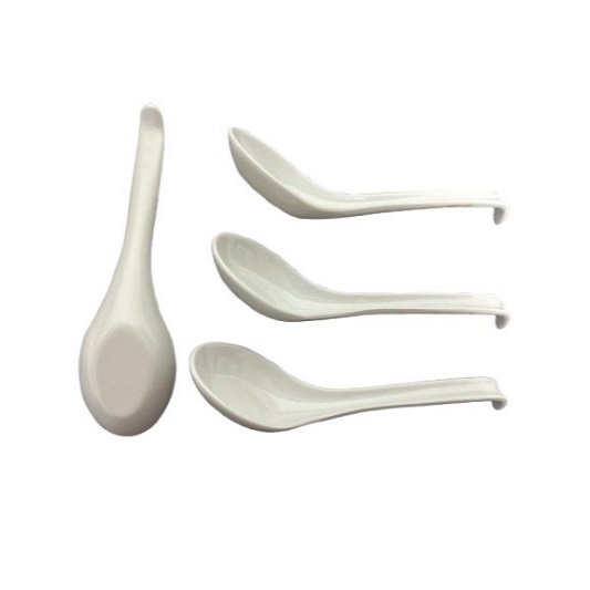 COLHER DE MELANINA PARA SOPA E COMIDA JAPONESA BRANCA em Oferta na Shopee