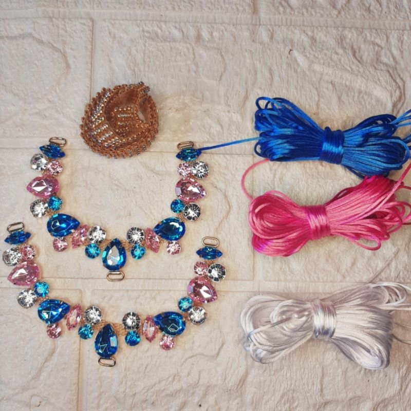 cabedal ou kit cabedal para chinelos  color + manta e cordão em Oferta na Shopee