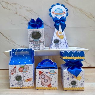 Kit Personalizados Astronauta para Festa Infantil Mimo/ Papelaria/ Caixinhas/ aniversário em Oferta na Shopee
