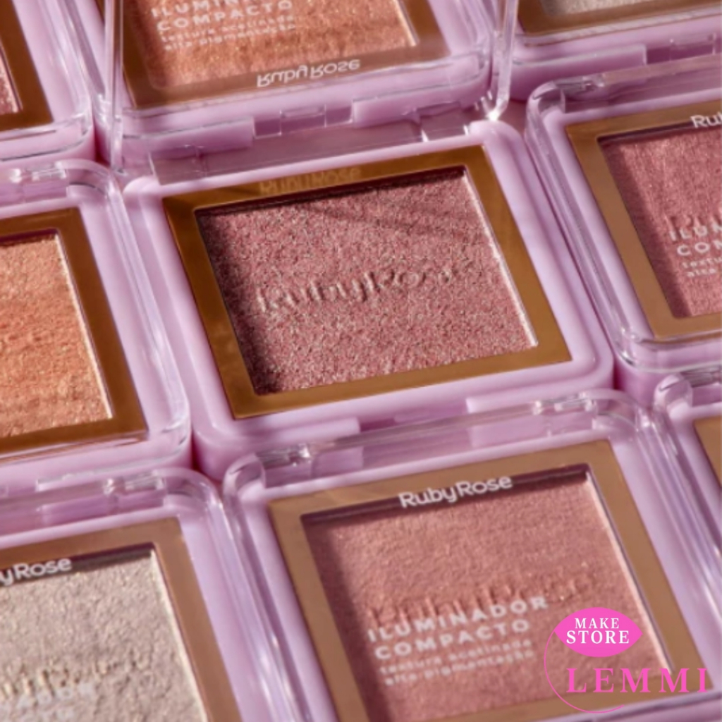 Iluminador Compacto Alta Pigmentação Textura Acetinada com Ruby Rose HB 859