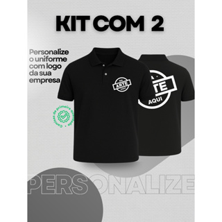 Kit 2 Camisa Polo Piquet Algodão Personalizada Frente E Costas Uniforme Empresa Sua Arte em Oferta na Shopee