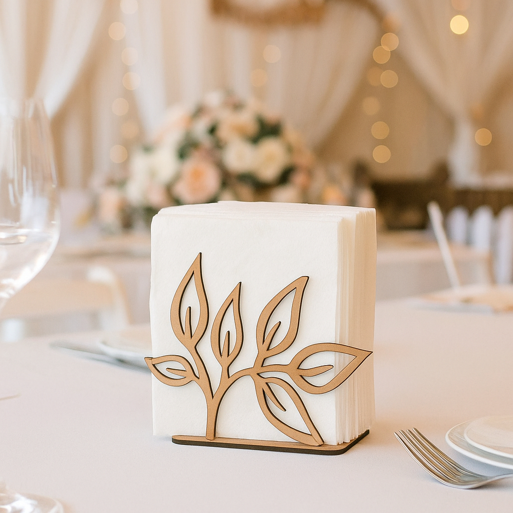 Kit 20 Lindos Porta Guardanapo Floral Decoração Festa Casamento em Madeira MDF