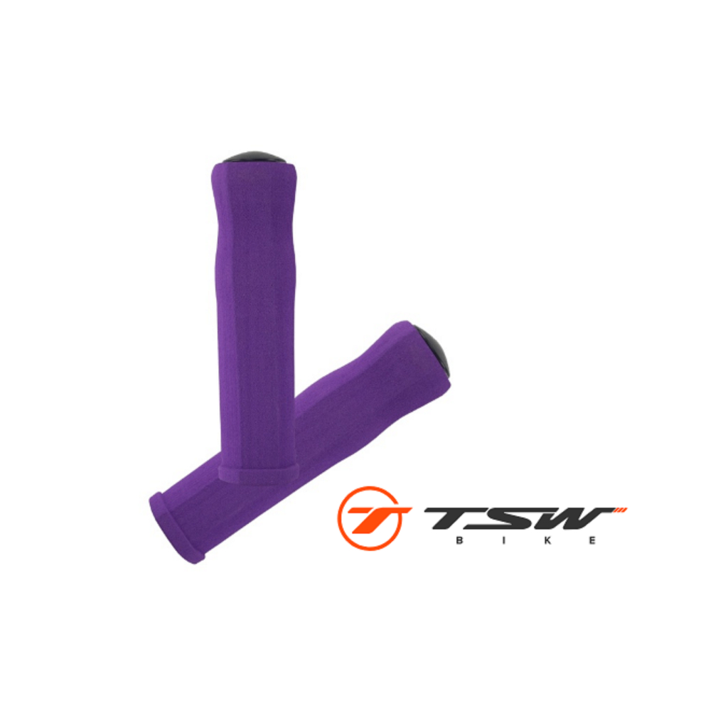 Manopla Roxa Lilás Light TSW Bicicleta MTB Espuma EVA Punho Luva Macio Confontável Bike Aro 20 24 26 29 Acompanha Plugs
