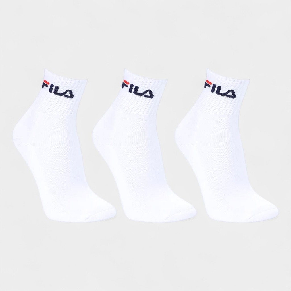 Kit Meia Fila Cano Médio Logo c/ 3 pares - Branco em Oferta na Shopee