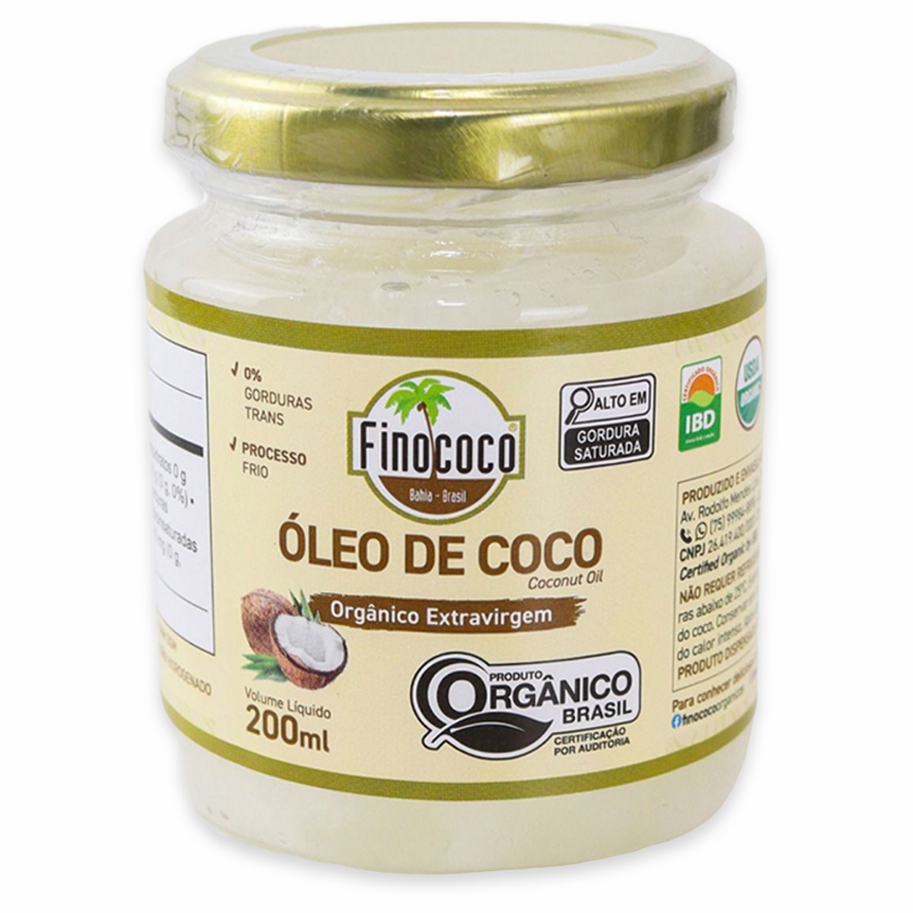 Óleo de Coco Orgânico Extra Virgem 200ml Finococo Nacional em Oferta na Shopee