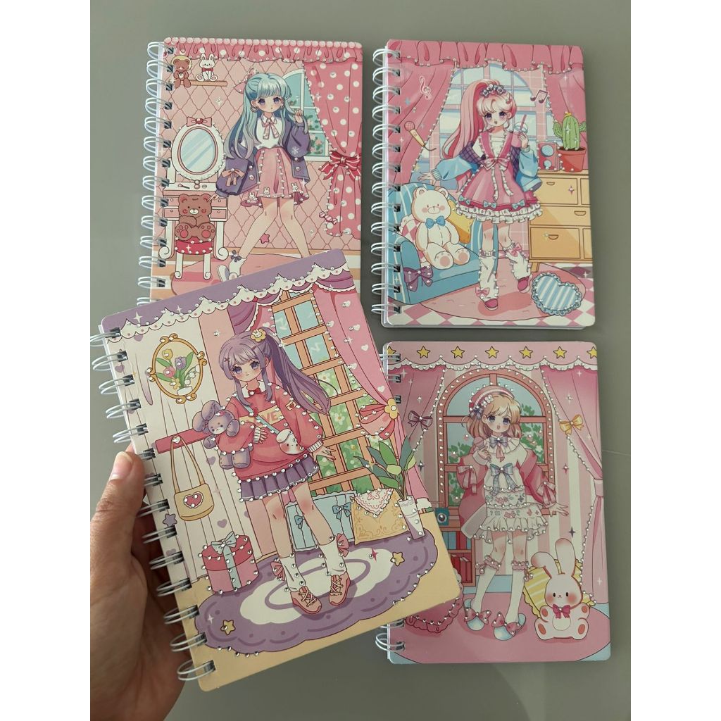Bloco de Anotações Anime Menina Fofo Com Brilho Caderno Coelho Ursinho Papelaria em Oferta na Shopee