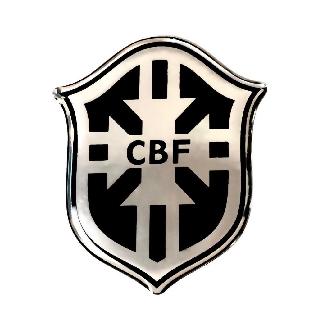Adesivo Resinado 3D Emblema Cromado Fut Brasileiro Seleção
