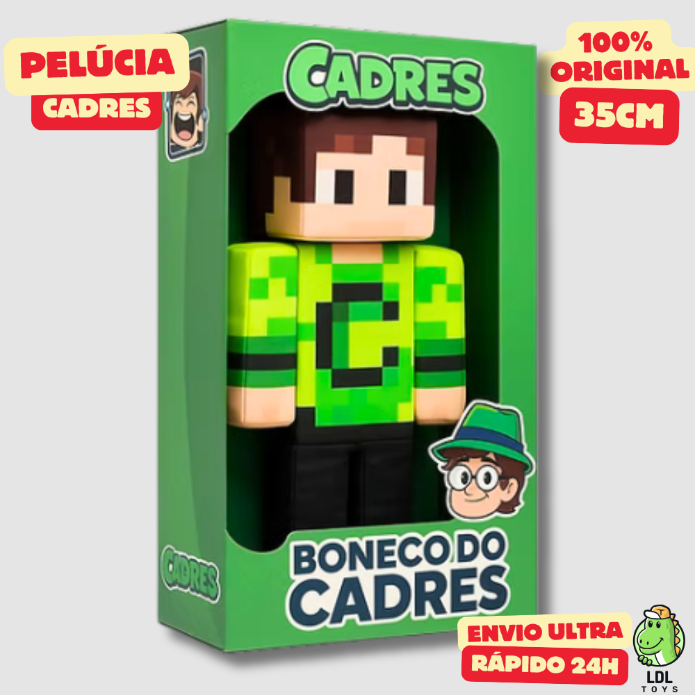 Boneco Pelúcia Cadres 35cm Gamer Youtuber Cosmo Kids Original em Oferta na Shopee