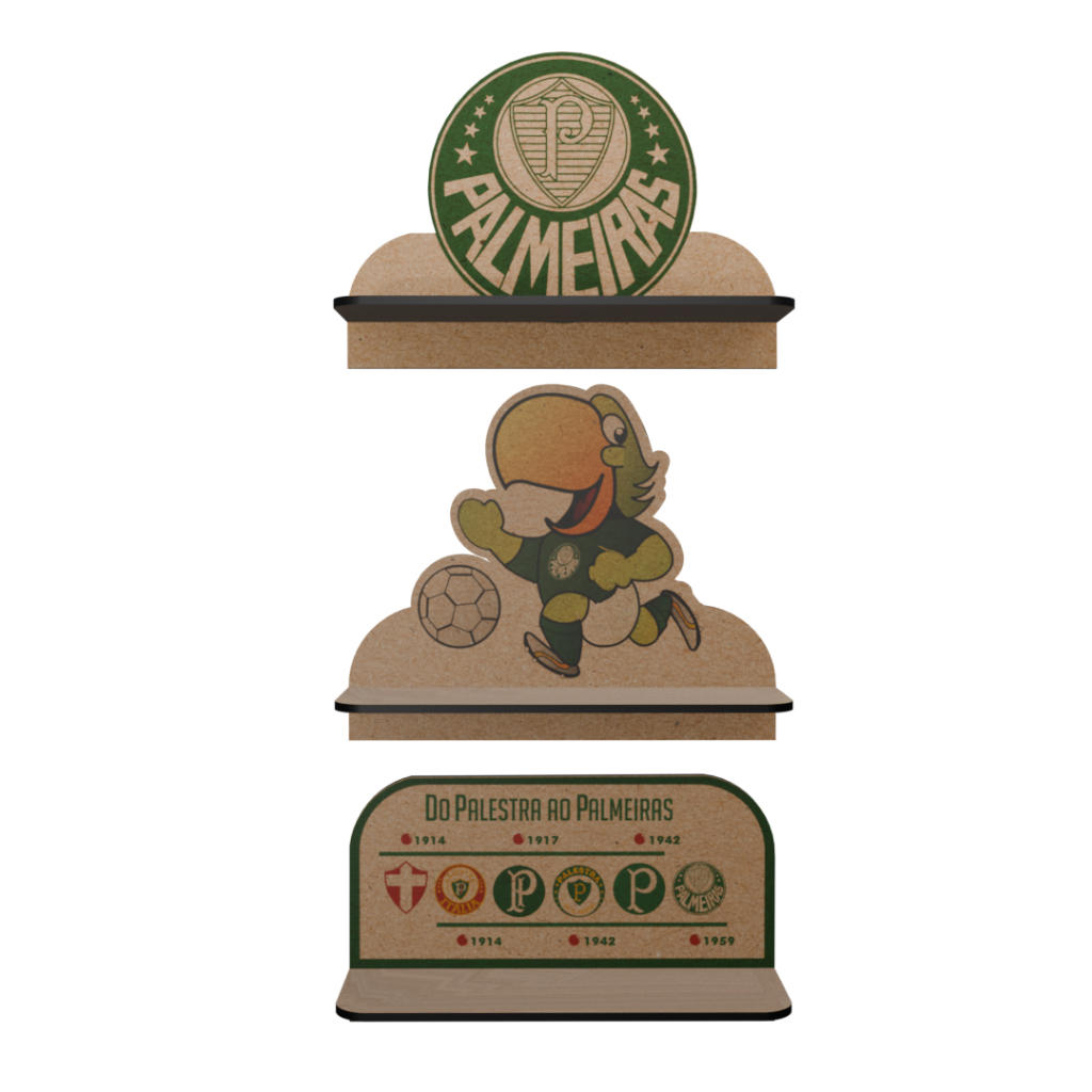Kit Prateleiras Palmeiras Times 32x20cm Suporte Organizador para quarto sala