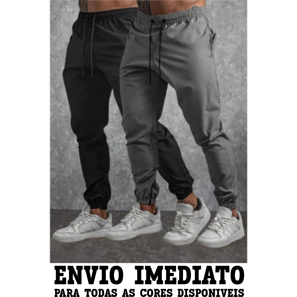 Kit 2 Calça Academia Com Elastano tactel Esportiva Masculina em Oferta na Shopee