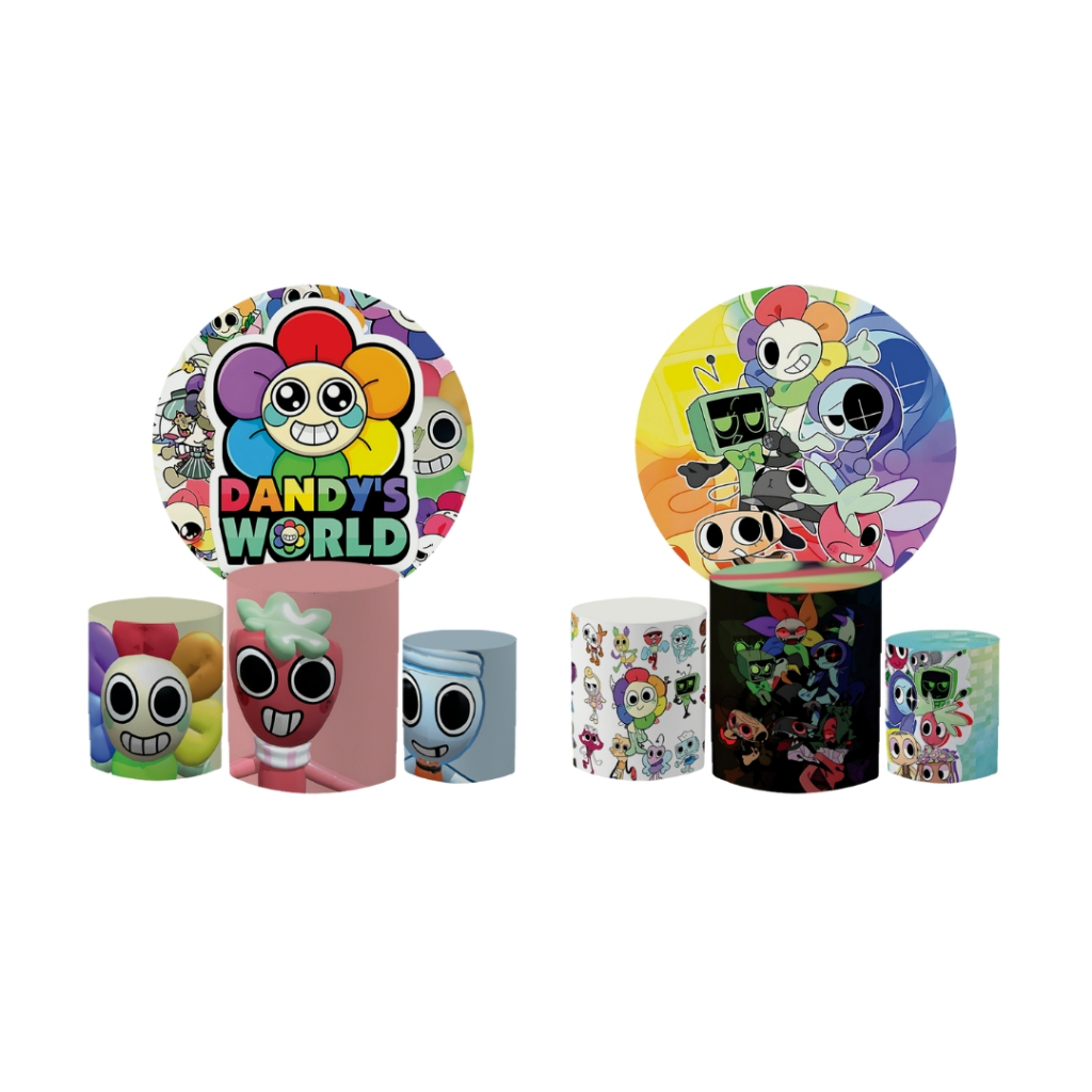Kit Capas Festivas Para Painel e Cilindros Dandys World Aniversario Decoração Lançamento