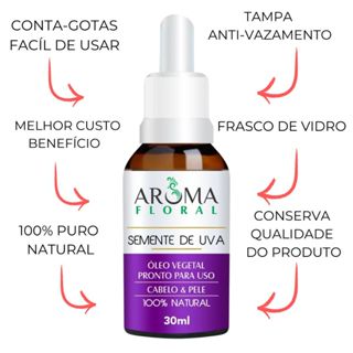 Óleo de Uva Vegetal 100% Puro e Natural Tratamento Capilar e Pele em Oferta na Shopee