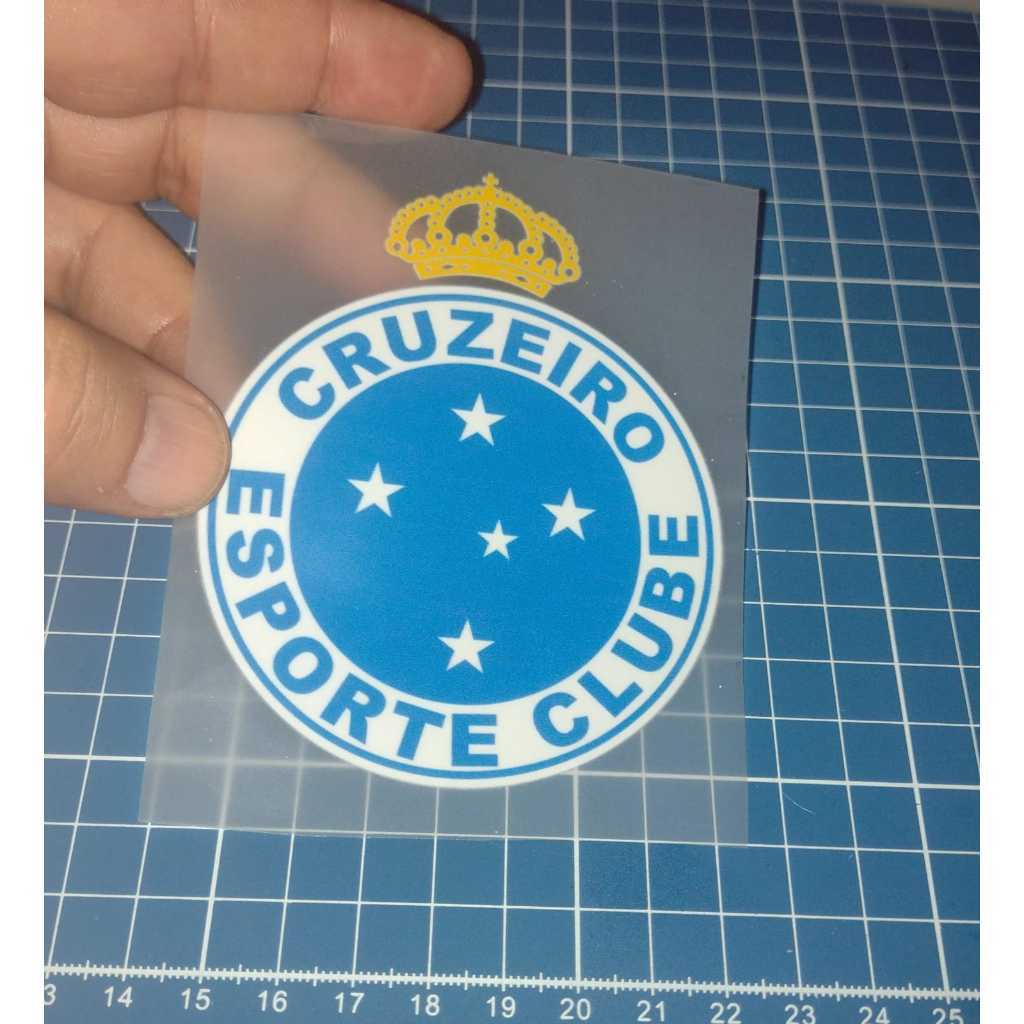 Adesivo Têxtil Termocolante Cruzeiro, Padrão, Dourado, com ou sem Coroa, escolha o seu