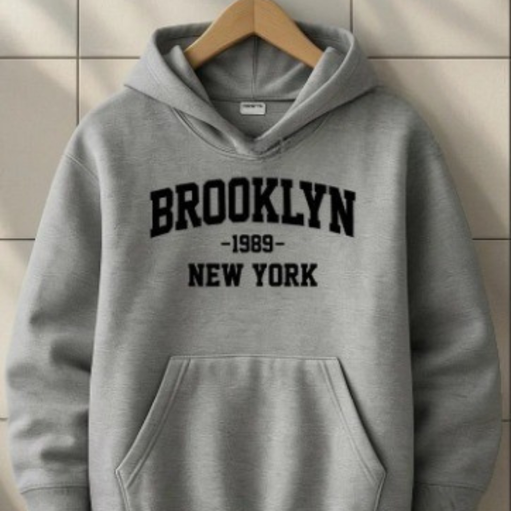 Moletom Infantil Canguru Unissex Brooklyn Estampado Confort