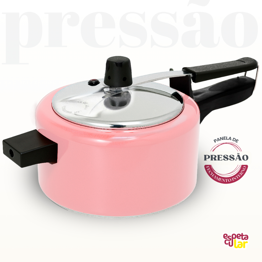 Panela De Pressão 2,5 Litros Pequenas Porções Coloridas Vermelha Rosa Preta Cozinha Cozimento