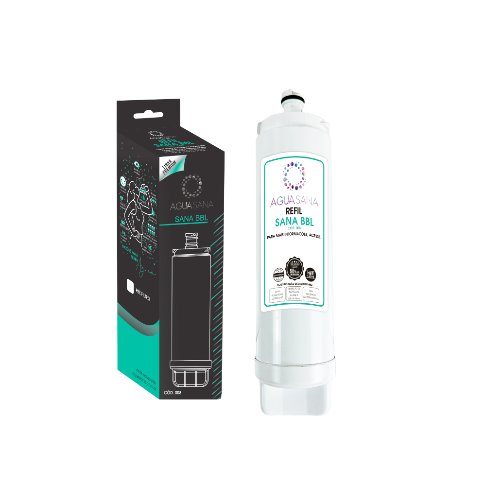 FILTRO REFIL AGUA SANA SANABBL COMPATÍVEL PURIFICADOR TODA A LINHA IBBL MASTER FRIO NEW UP DOCOL VITALIS