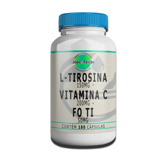 L-Tirosina 150Mg + Vitamina C 200Mg + Fo Ti 50Mg - 180 Cápsulas