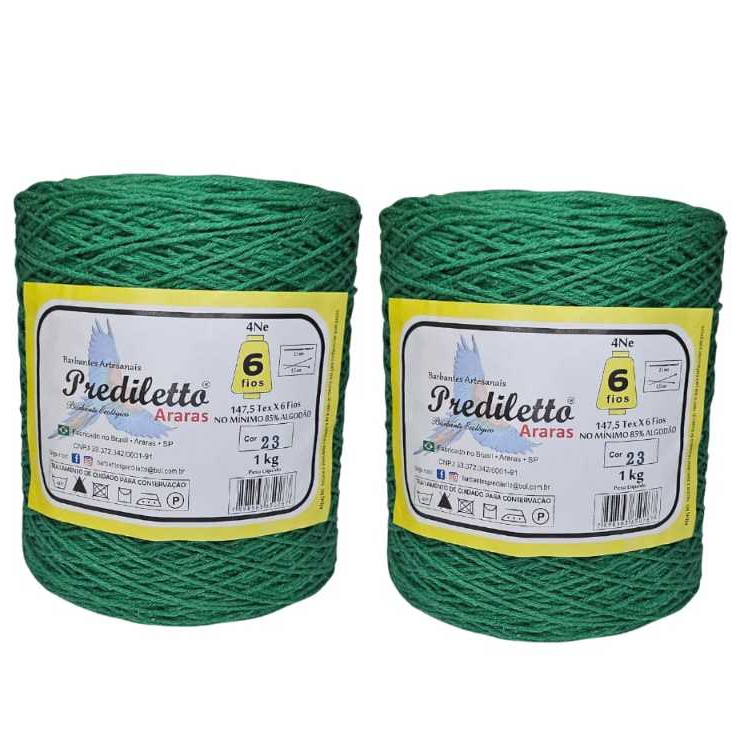 Kit 2 Barbantes Prediletto Fio 6 1kg em Oferta na Shopee