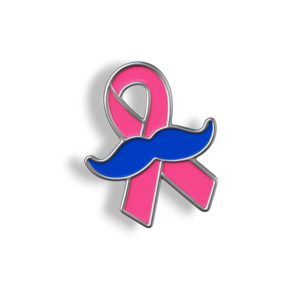 Pin Boton Laço Bigode Outubro Rosa Novembro Azul - 5 Und